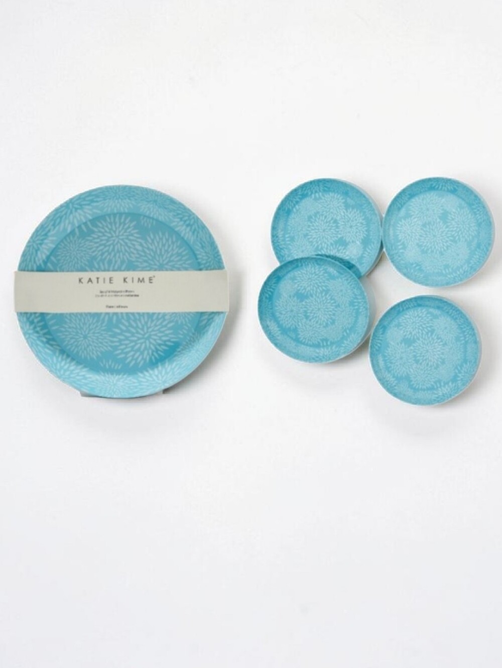 Katie‎ Kime set of 4 Teal Melamine Dining Plates